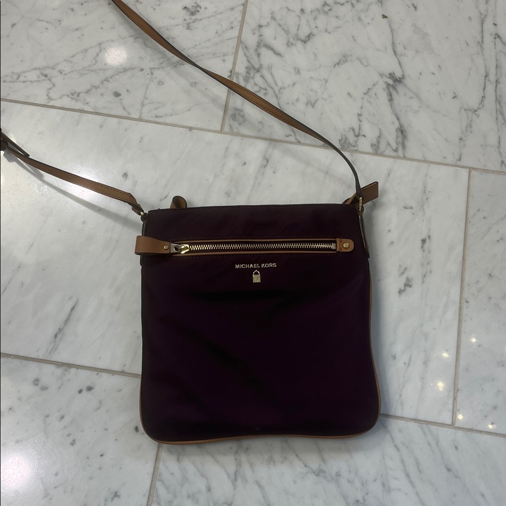 Michael Kors burgundy and Tan Crossbody.